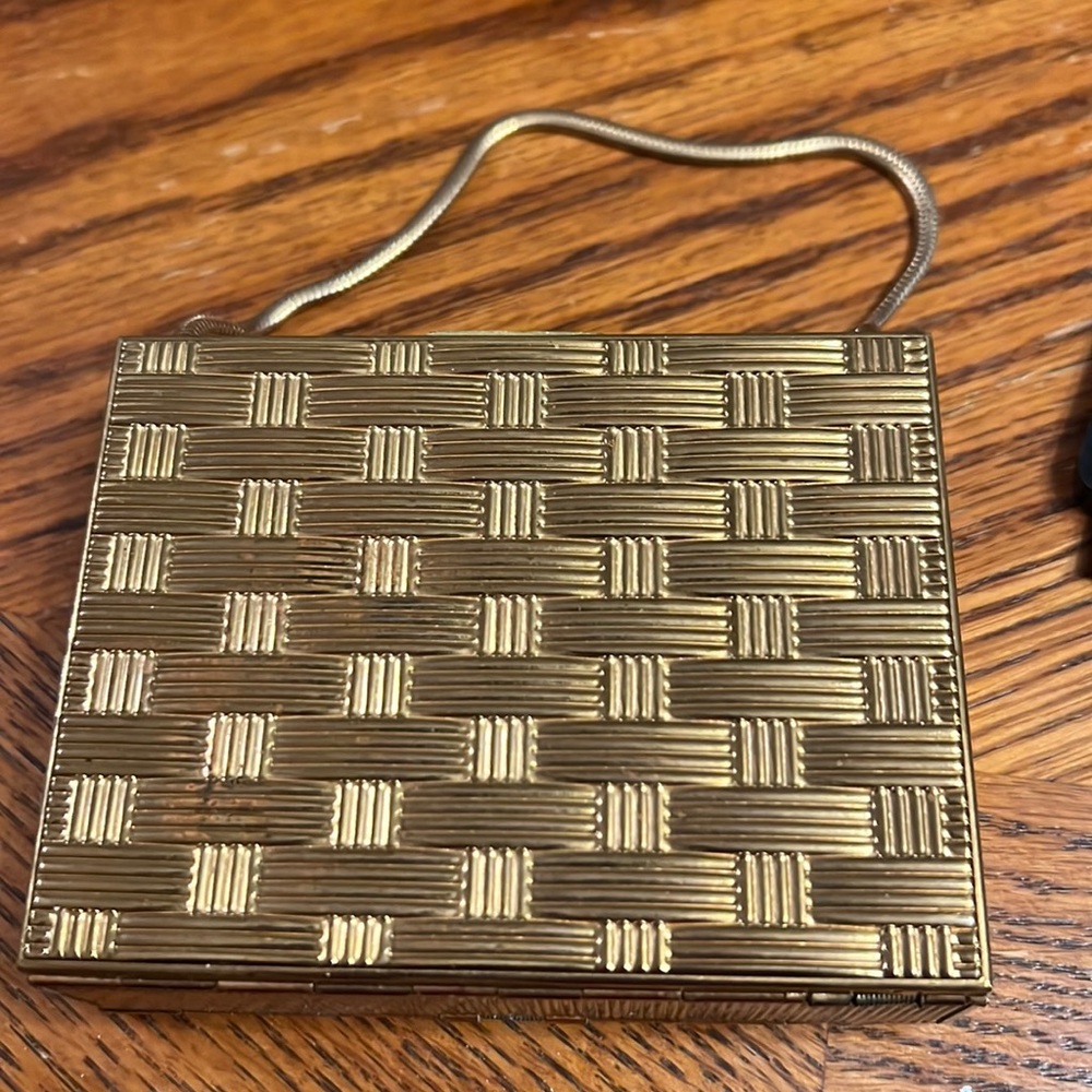 Vintage gold colored makeup purse
